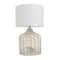Beige Linen Coastal Table Lamp, 25" x 15" x 15"